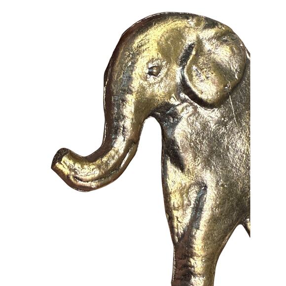 Vintage 80s Accurate Elephant Belt Buckle Women's Brass Tone 2" Retro Boho Indie - Picture 5 of 7